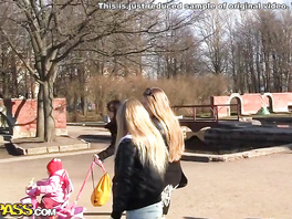 Russian babe picked up and fucked in the restroom