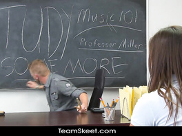 Inked music teacher makes schoolgirl moan, not to sing