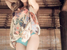 Classy sexpot pleases herself with huge sex toy