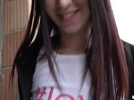 Teen babe just loved taking 100 Euros for showing tits to stranger