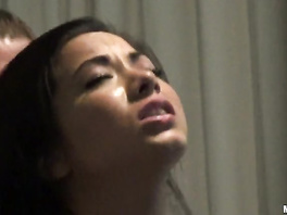 Slutty brunette hide her lover in cloыet and fucking with boyfriend