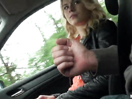 Sexy young hitchhiking blonde gets unsparingly fucked