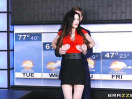 Hot weather girl spreads legs in the studio