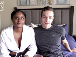 Handsome white dude Jayden Marcos is roughly pounding black babe Kourtney